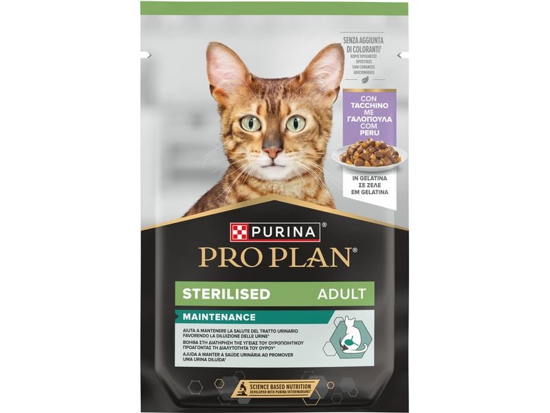 Purina Pro Plan Nassfutter Adult Sterilized Gelée Truthahn Alleinfuttermittel für ausgewachsene kastrierte Katzen
