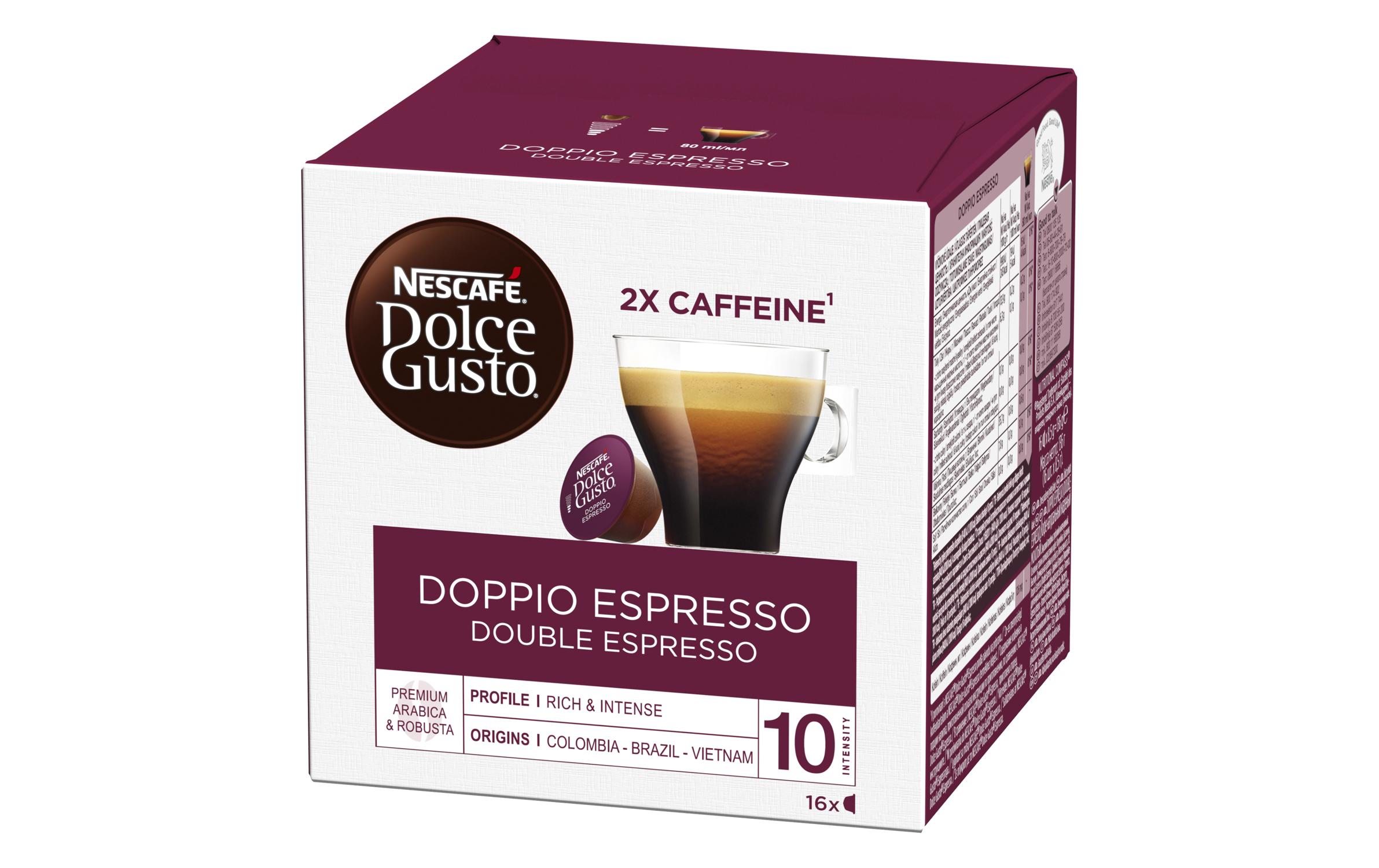 Kaffeekapseln Dolce Gusto Doppio Espresso 16 StückGemahlener Röstkaffee in Kapseln