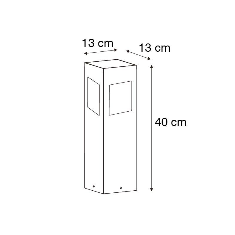 Staande buitenlamp, zwart, 40 cm, met dimlicht en sensor, op zonne-energie - Charlotte