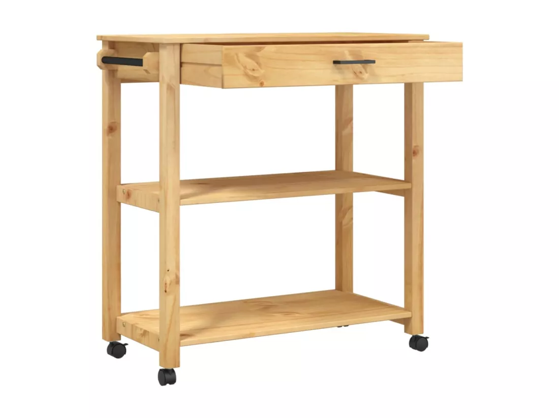 Chariot de cuisine MONZA 84x40x90 cm bois massif de pin