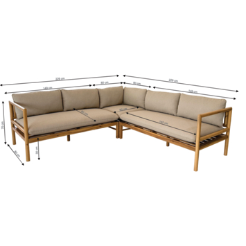 Loungeset Jip light teak acacia hout