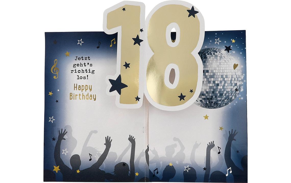 Musikkarte beweglich Geburtstag, VolljährigkeitGeburtstagskarte mit Musik