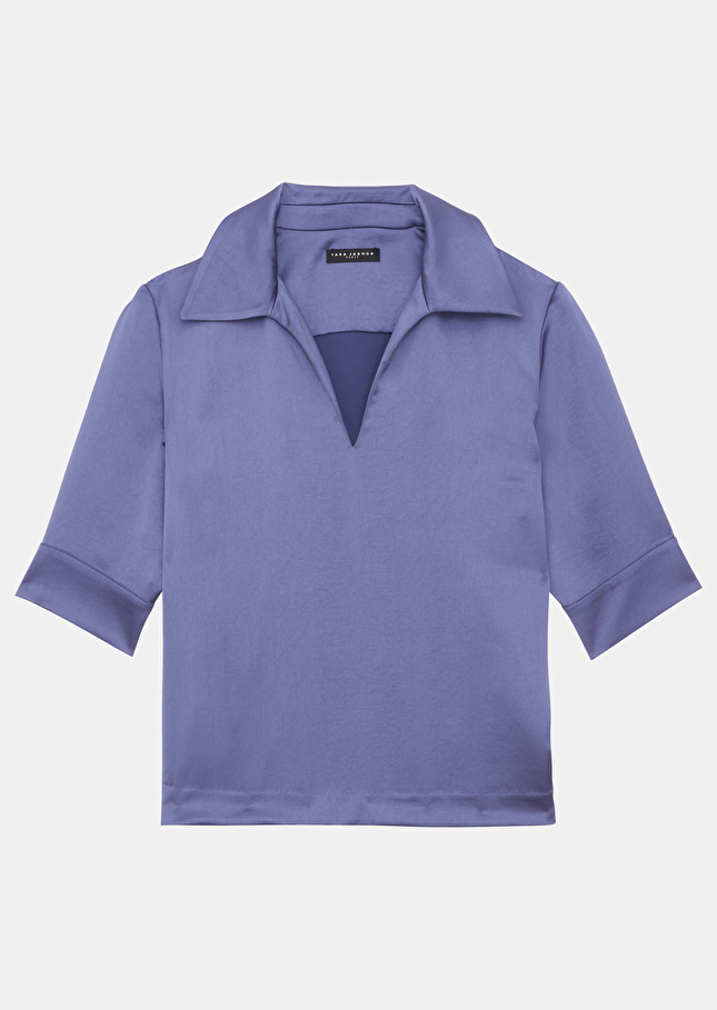 Top Teobleu en satin