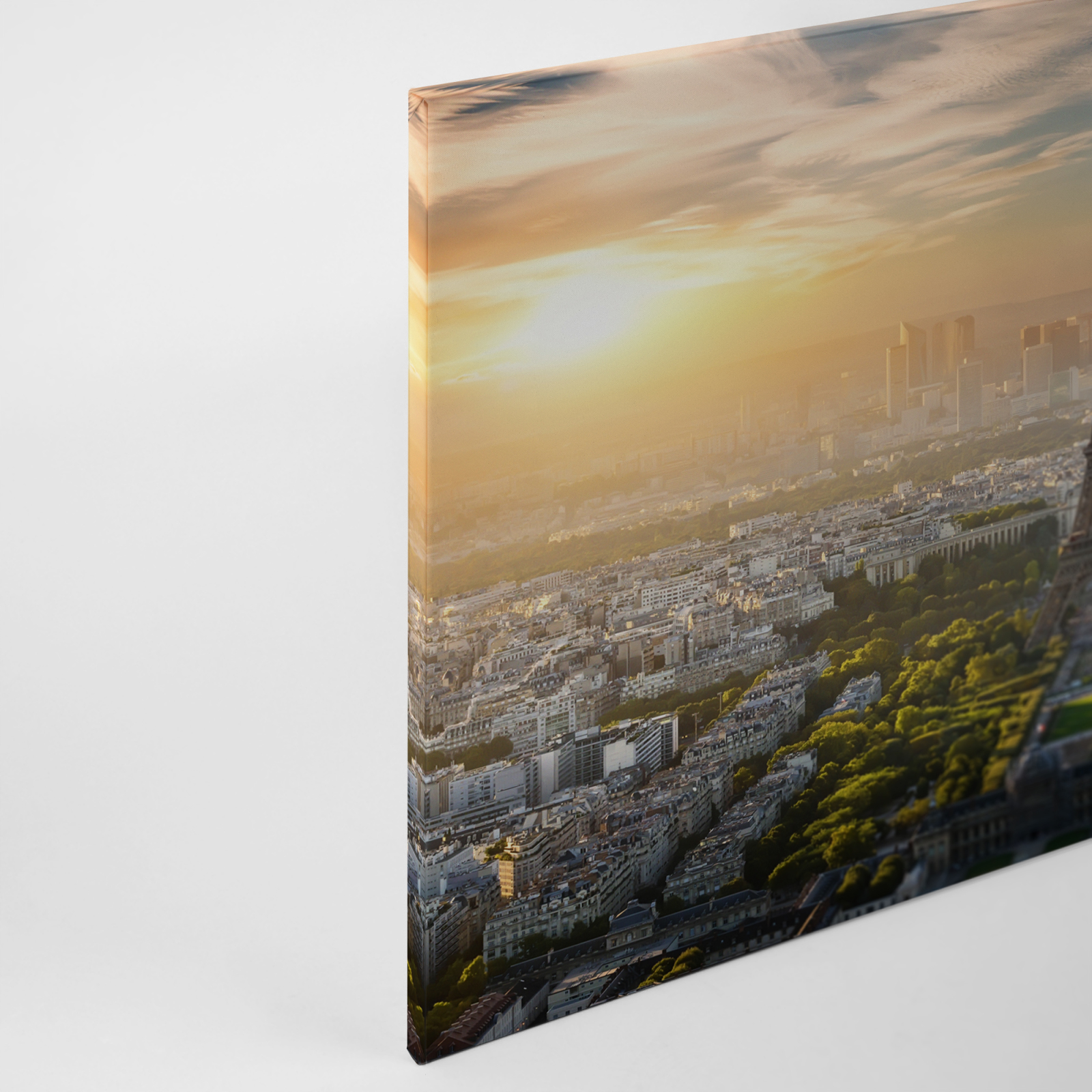 Leinwandbild EIFFELTURM - grau-grün - 90x60 cm