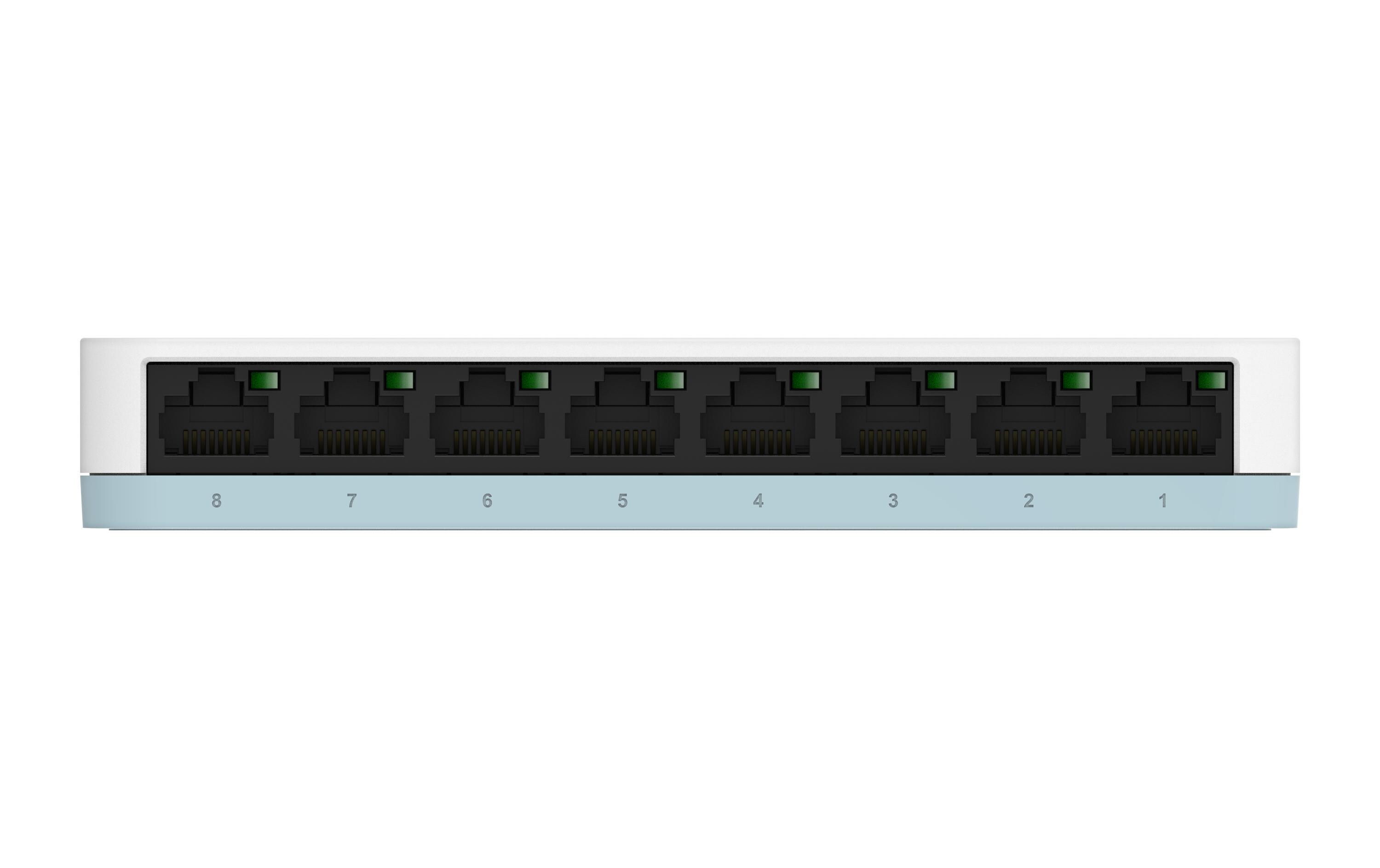 Switch DGS-1008D 8 Port8-Port Gigabit Unmanaged Desktop-Switch für schnelle Gigabit-Konnektivität mit intelligenten, energieeffizienten Funktionen