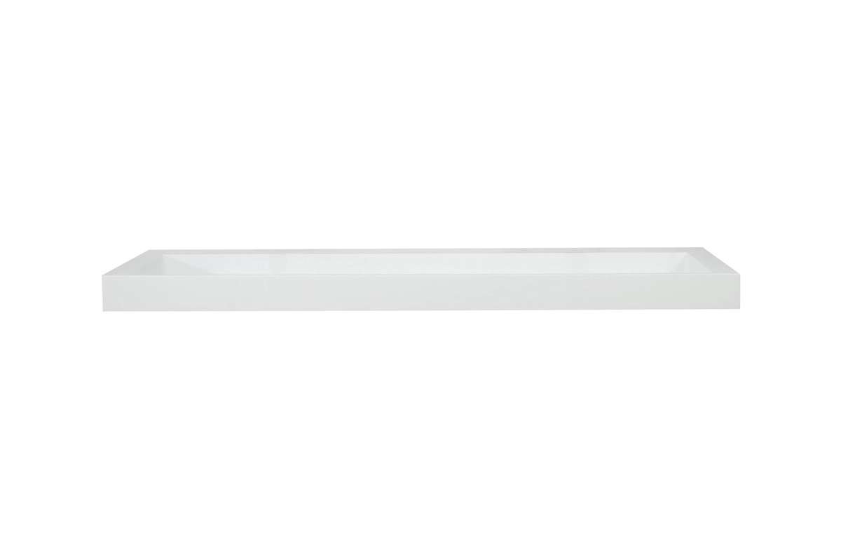 Saniclear Hoya solid surface wastafel 160x45,5cm zonder kraangat mat wit