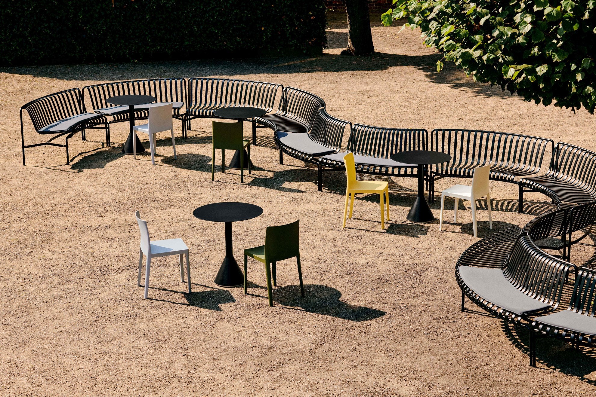 HAY  Palissade Park Dining in-in havebænk - Anthracite
