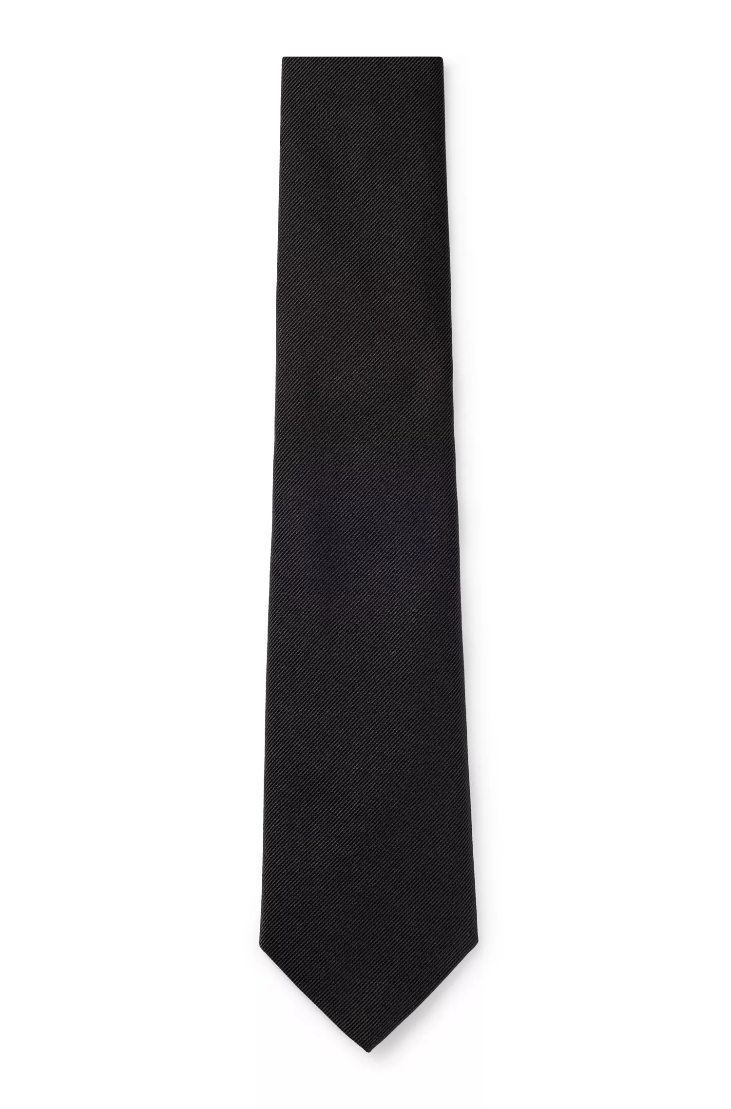 Gravata preta formal BOSS em jacquard de seda.