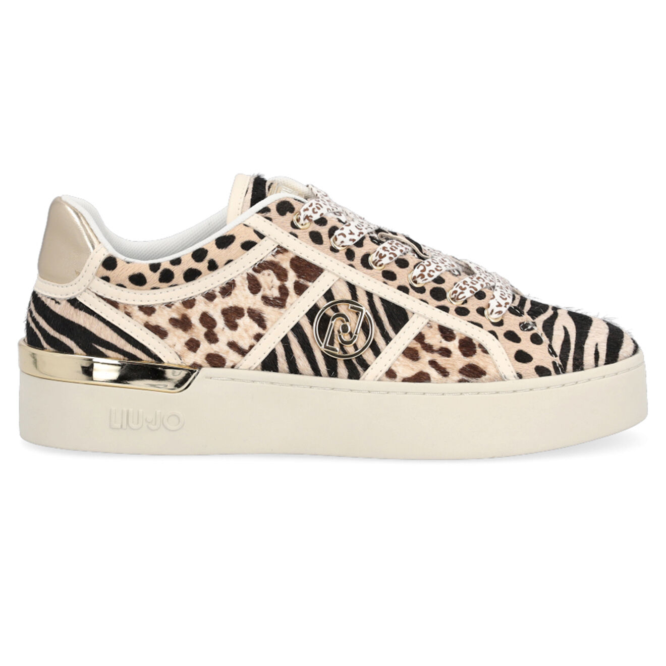 Liu-Jo Sneakers en Cuir Vega léopard/zèbre/beige