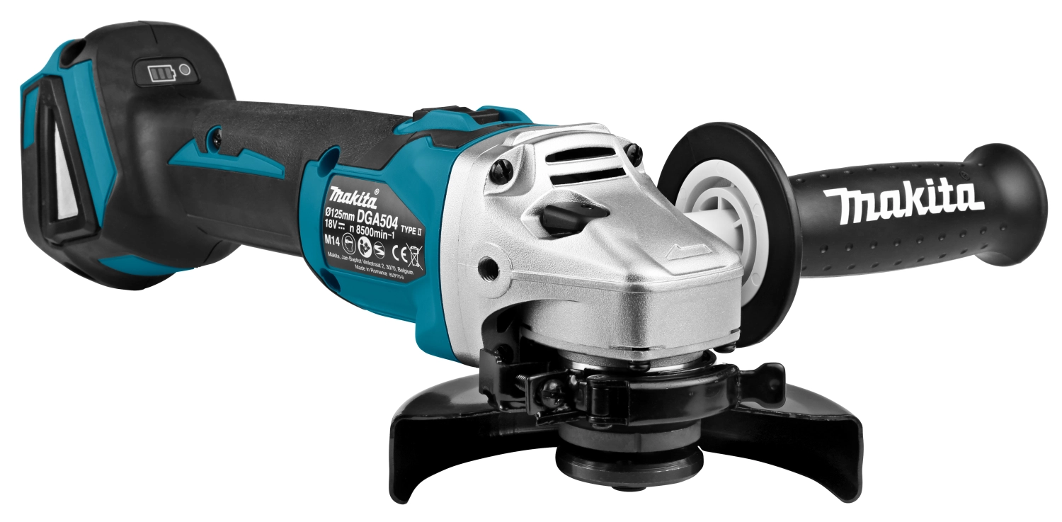 Makita DGA504RMJ 18V Li-Ion Accu haakse slijper set (2x 4.0Ah accu) in Mbox - 125mm - koolborstelloos