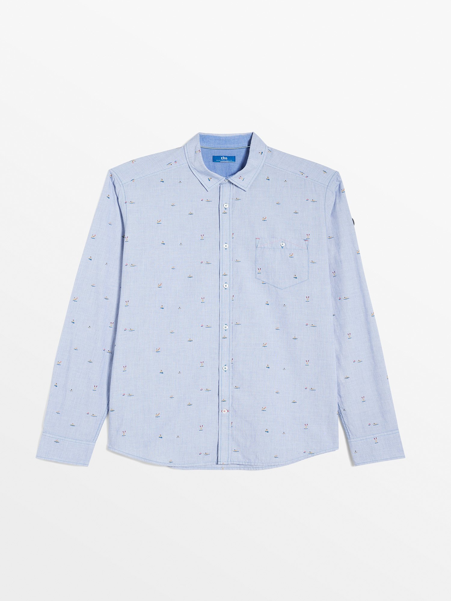 Chemise Homme Imprimé Fantaisie Bleu