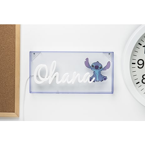Stitch Ohana neonskilt - blå