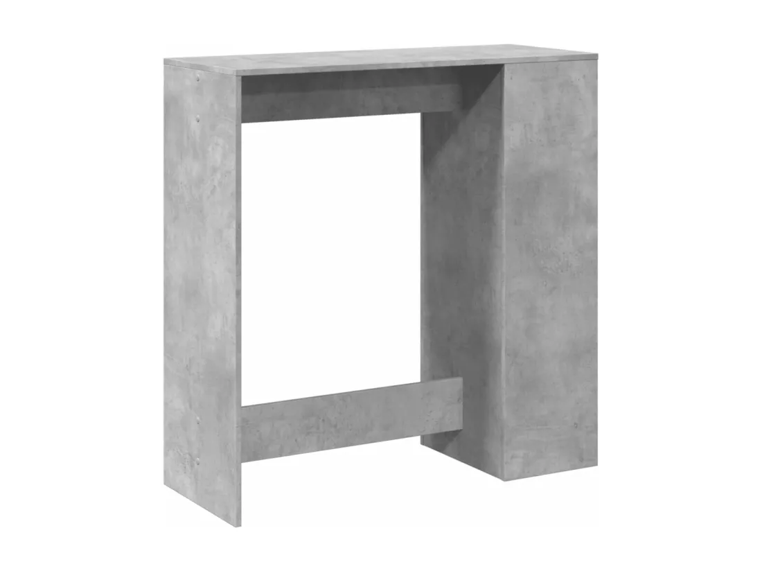 Table de bar avec étagères gris béton bois d'ingénierie