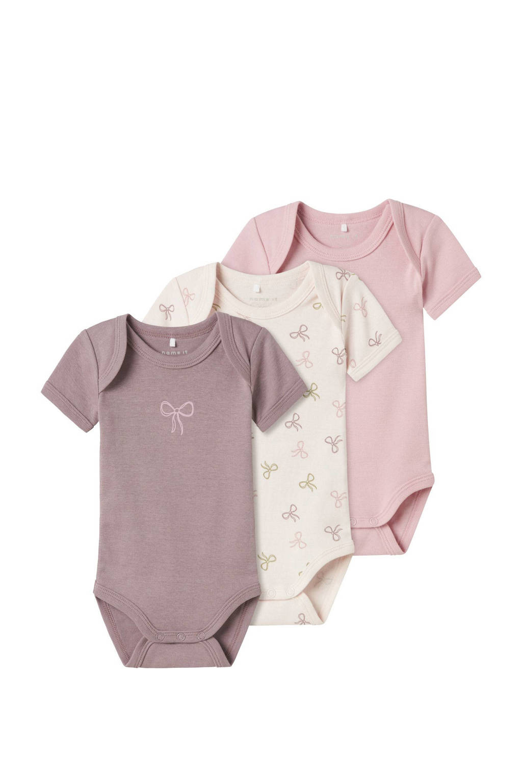 NAME IT romper NBFBODY - set van 3 mauve/roze/ecru
