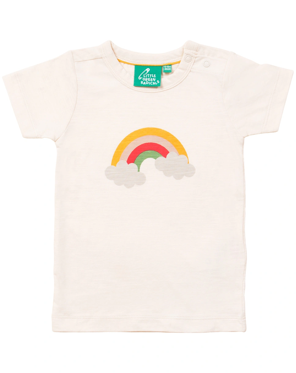T-Shirt RAINBOW CLOUDS in weiß