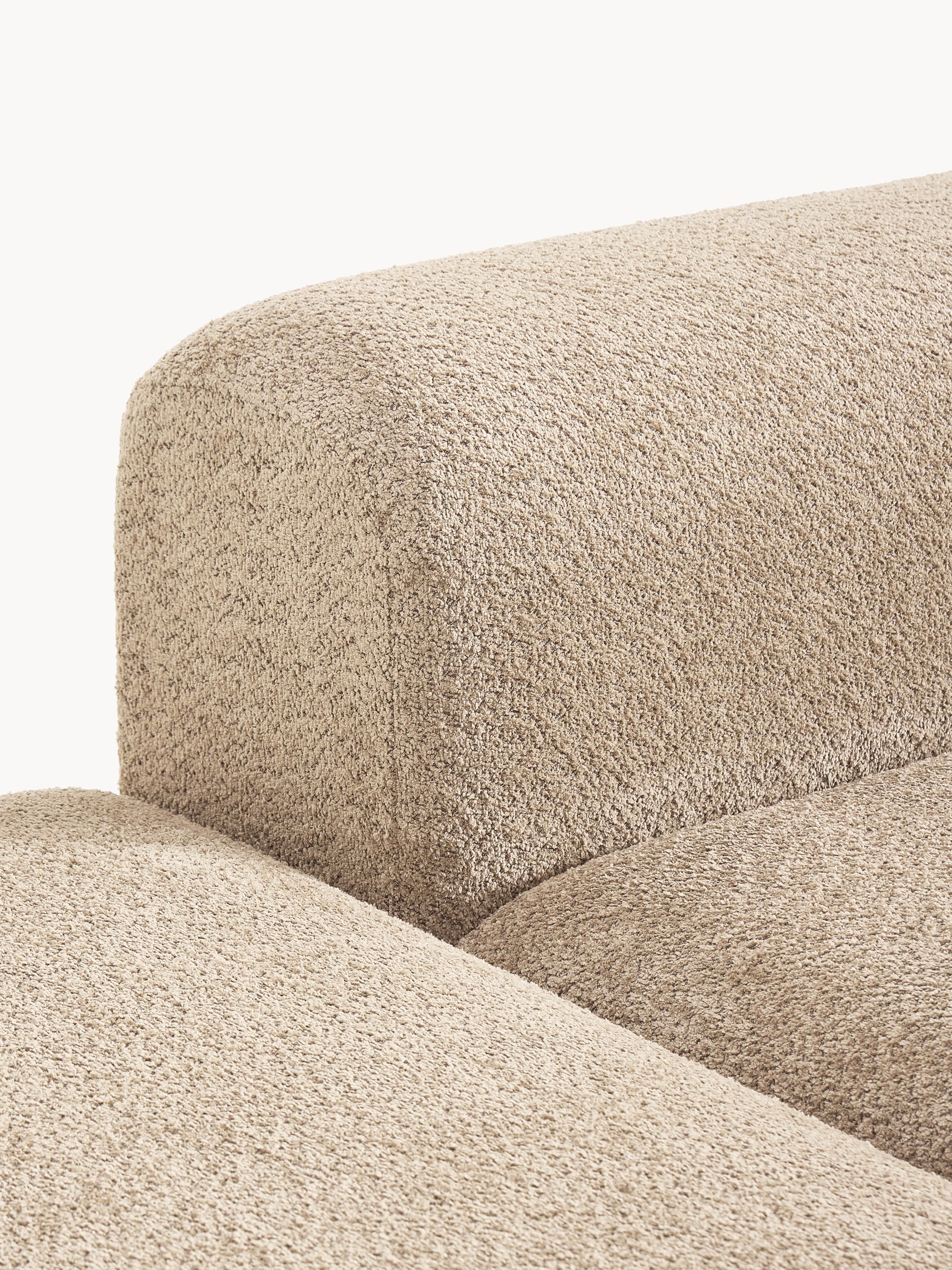 Modulaire hoekbank Natalie van teddy-bouclé
