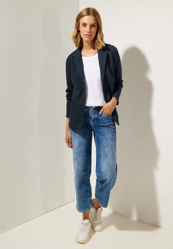 Struktur Blazer mit Taschen - deep blue