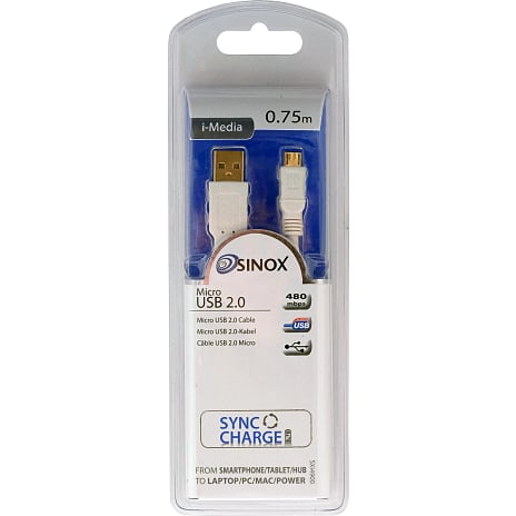 SINOX SXI4900 ladekabel - hvid