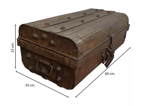 Valise en métal marron 60x33x23h