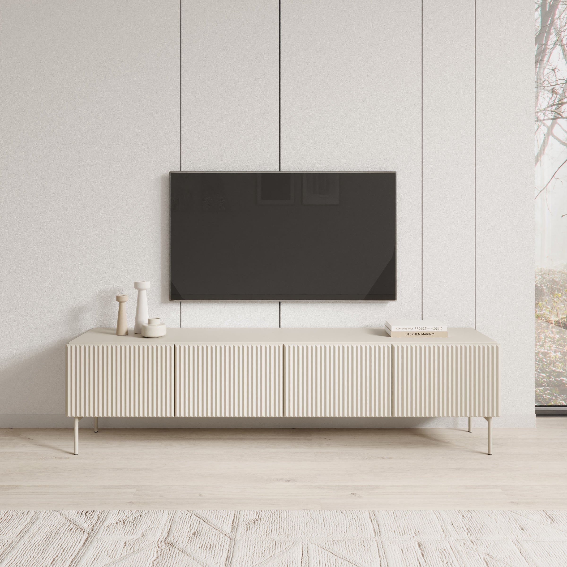 Meubella - Marajo - TV-Meubel - Beige - 195 cm