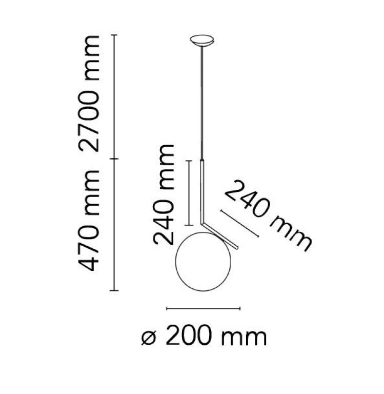 Flos IC Lights S1 hanglamp Ø20 messing
