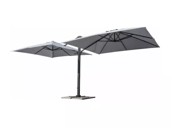Parasol de jardin à double bras 3x3 en aluminium Blué