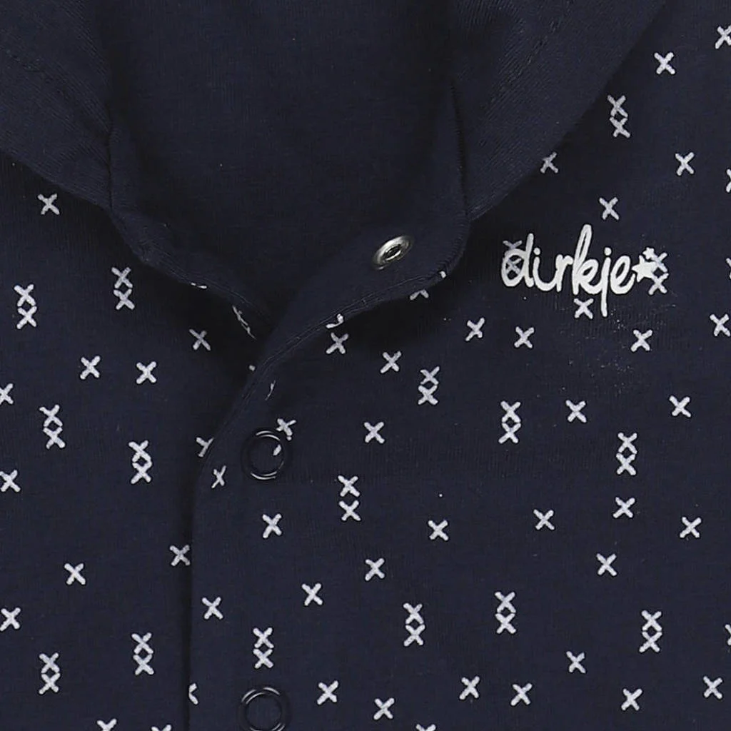 Dirkje baby vest met katoen donkerblauw/wit
