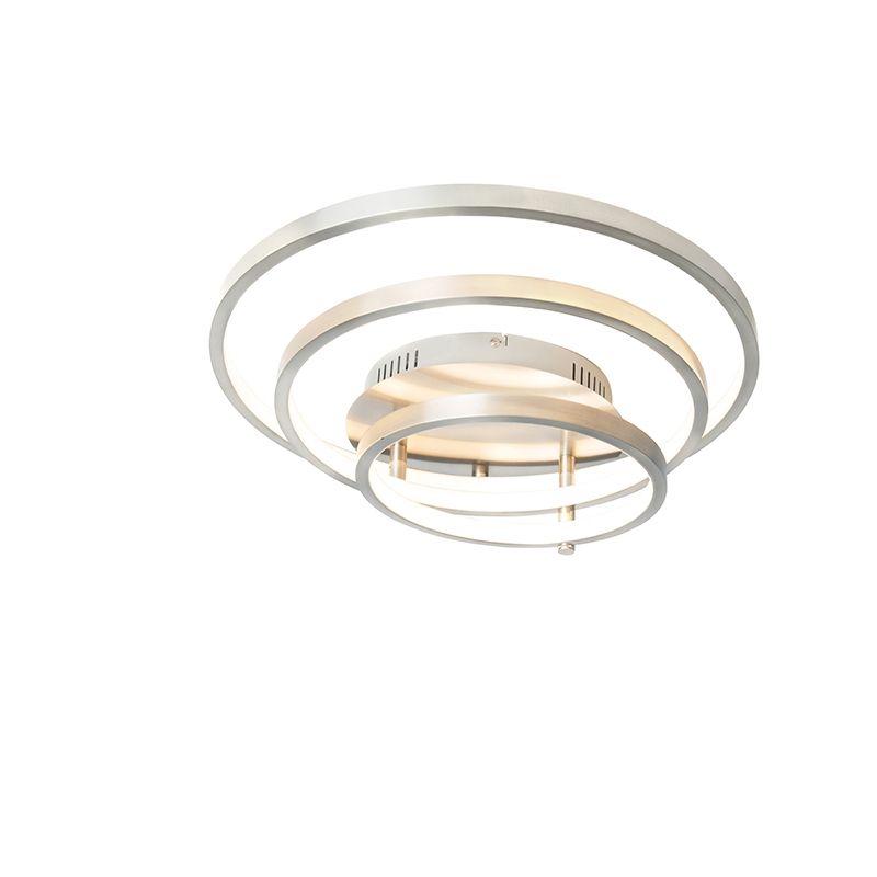 Moderne plafondlamp staal incl. LED en dimmer- Rondas