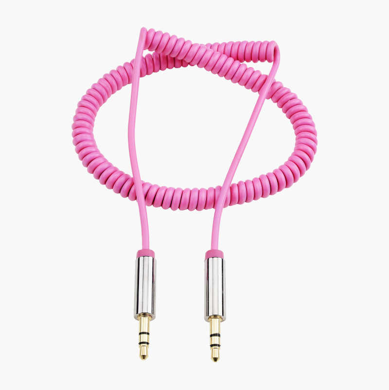 Spiralkabel 3,5 mm, han-han, rosa