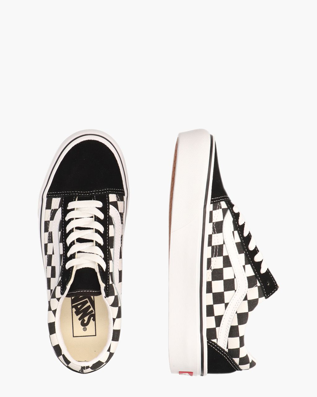 Vans Checkerboard Old Skool Platform Zwart/Wit Damessneakers