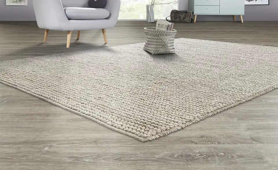 Handgewebter Naturteppich Creme 130x190 cm