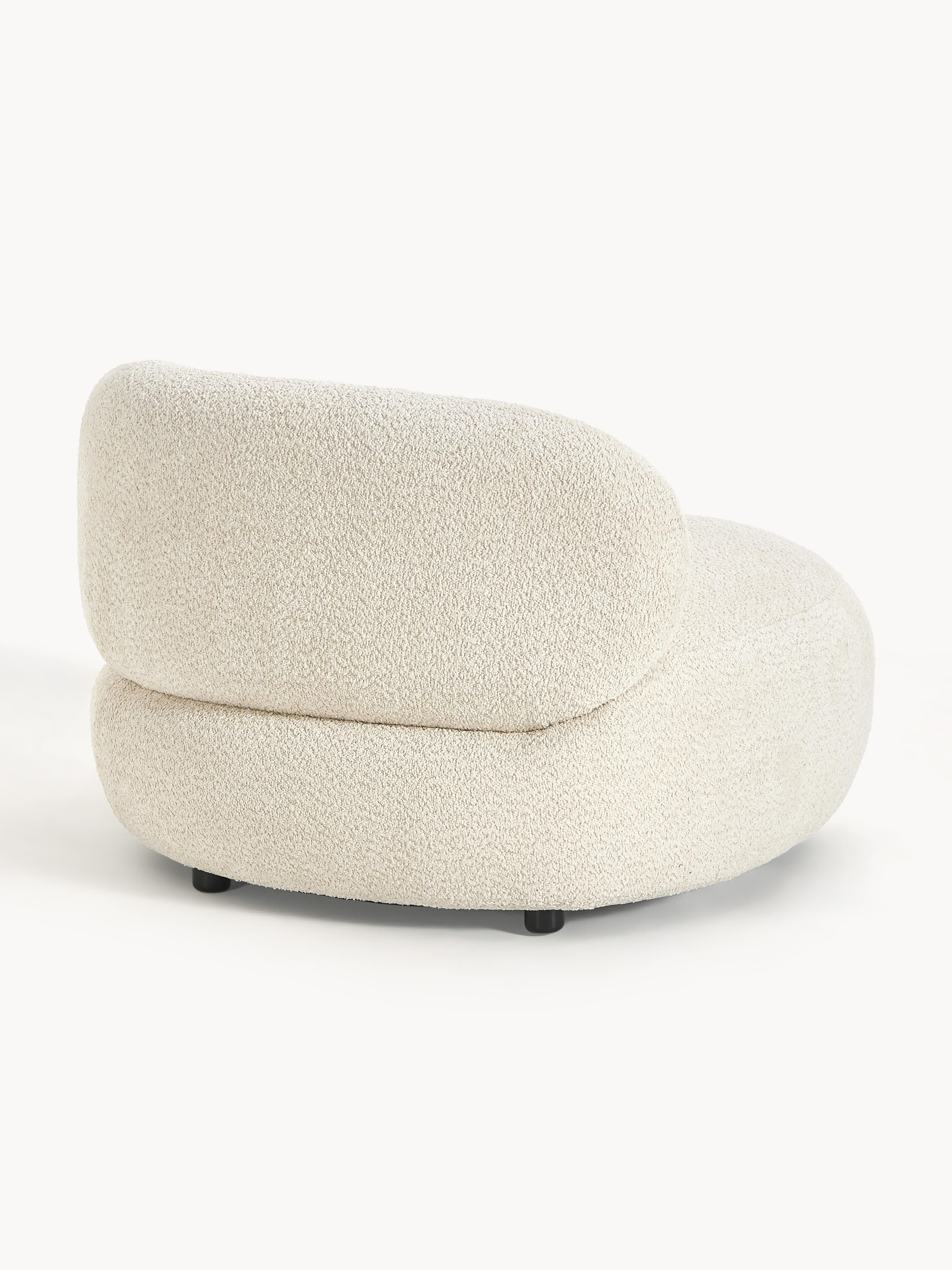 Loungefauteuil Alba uit teddy-bouclé