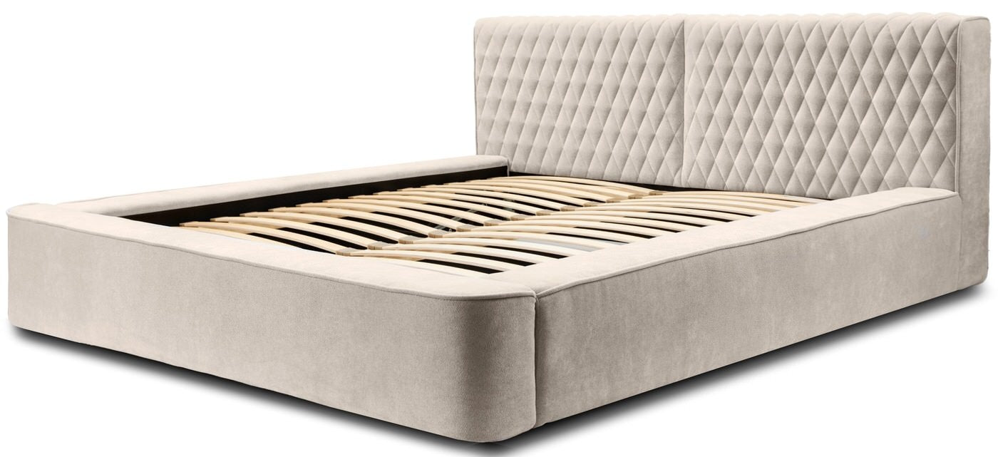 Trae Mobler Azurro 140 x 200 cm Gestoffeerd Bed Beige