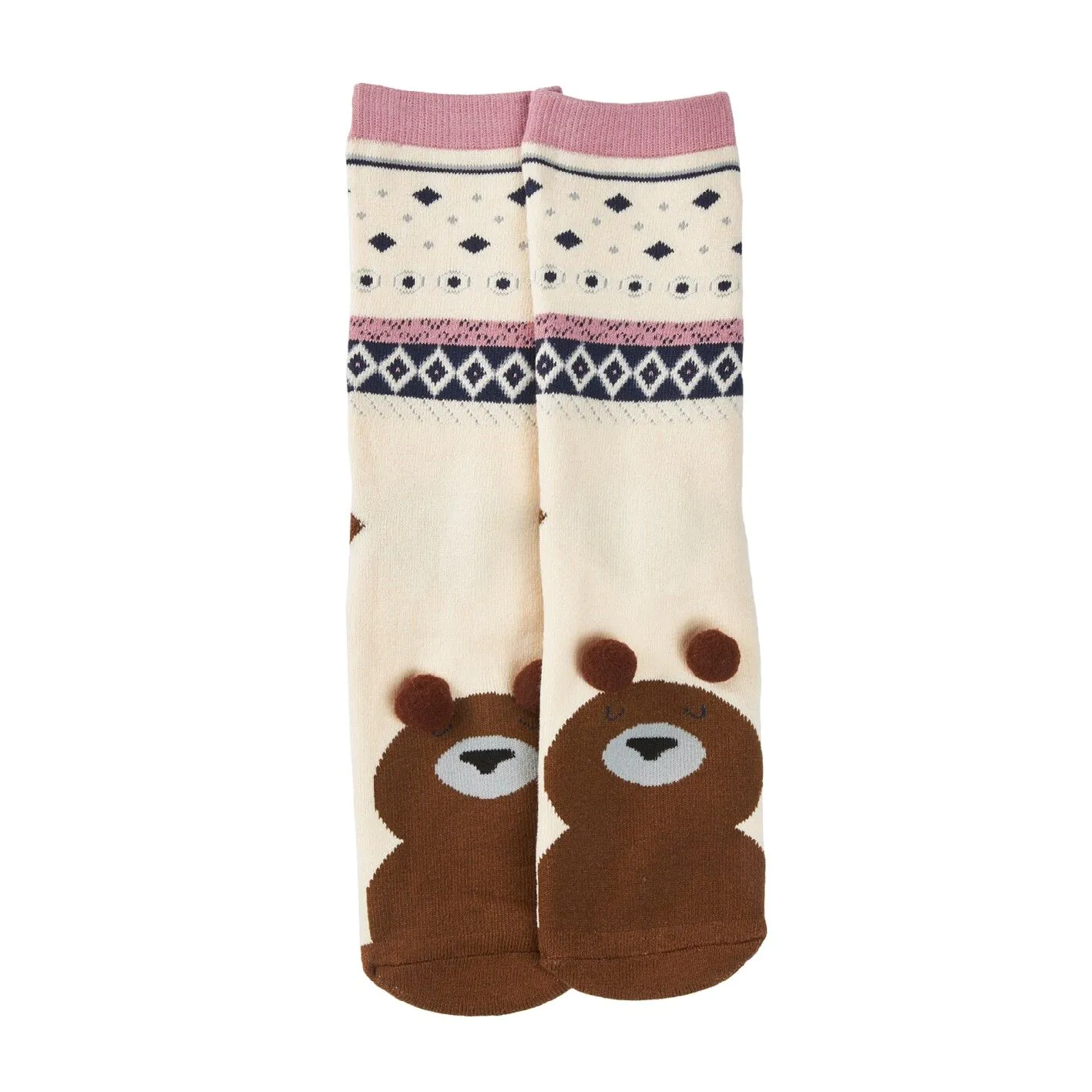 Anti-Rutschsocken Xmas, Bär beige, Größe 36-41