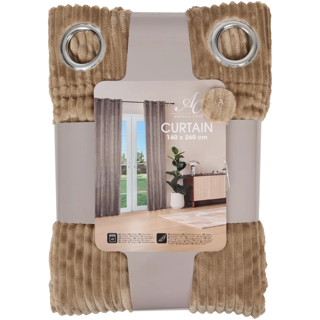 Gordijn met ribstof 140 x 260 cm | diverse kleuren