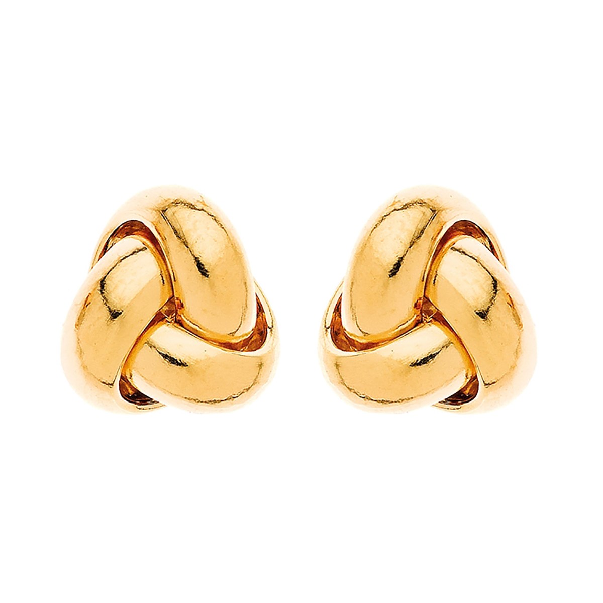 Boucles d'oreilles Brillaxis bouton noeud or jaune9 carats