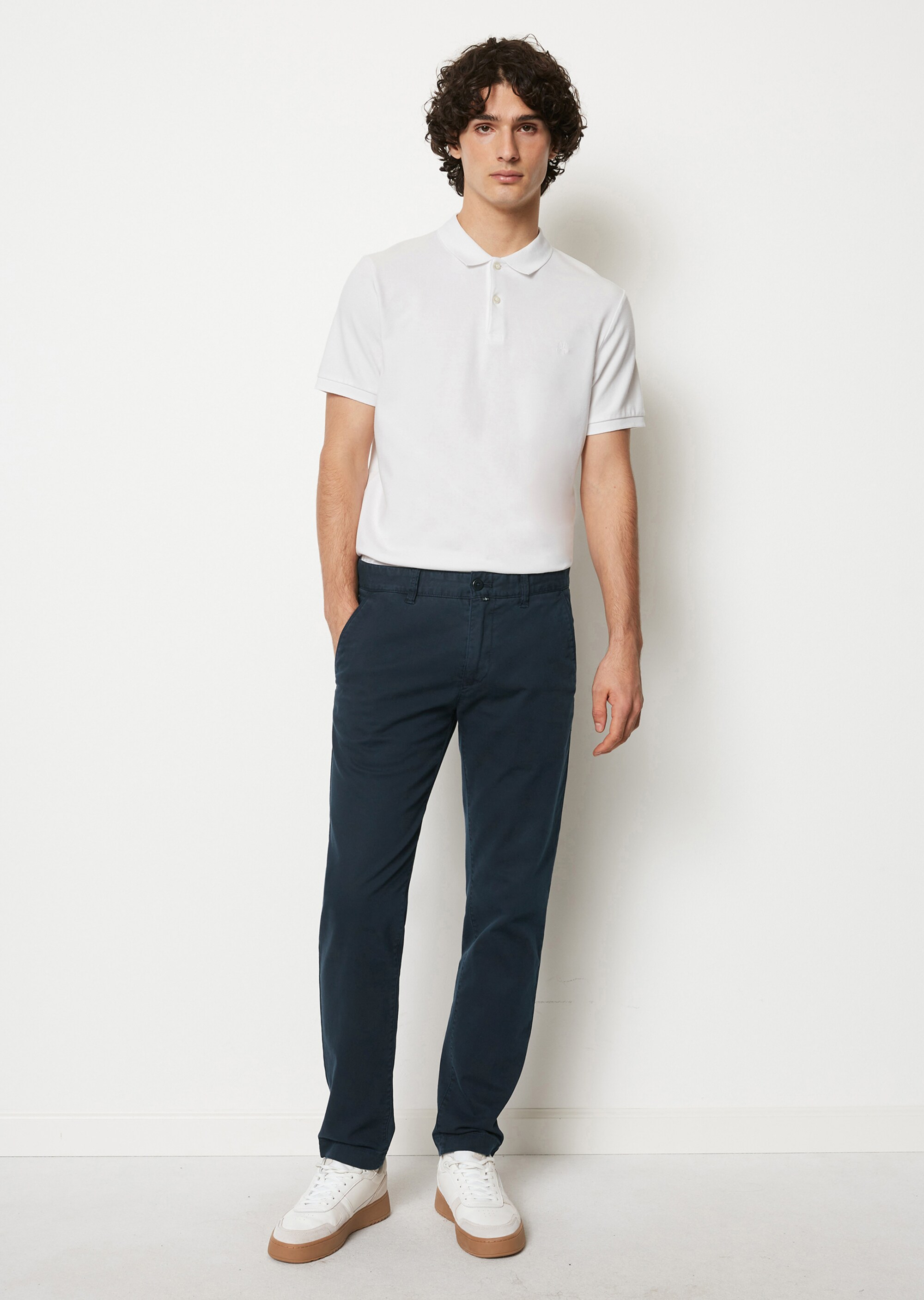 Kurzarm-Poloshirt Piqué shaped aus Organic Cotton-Stretch