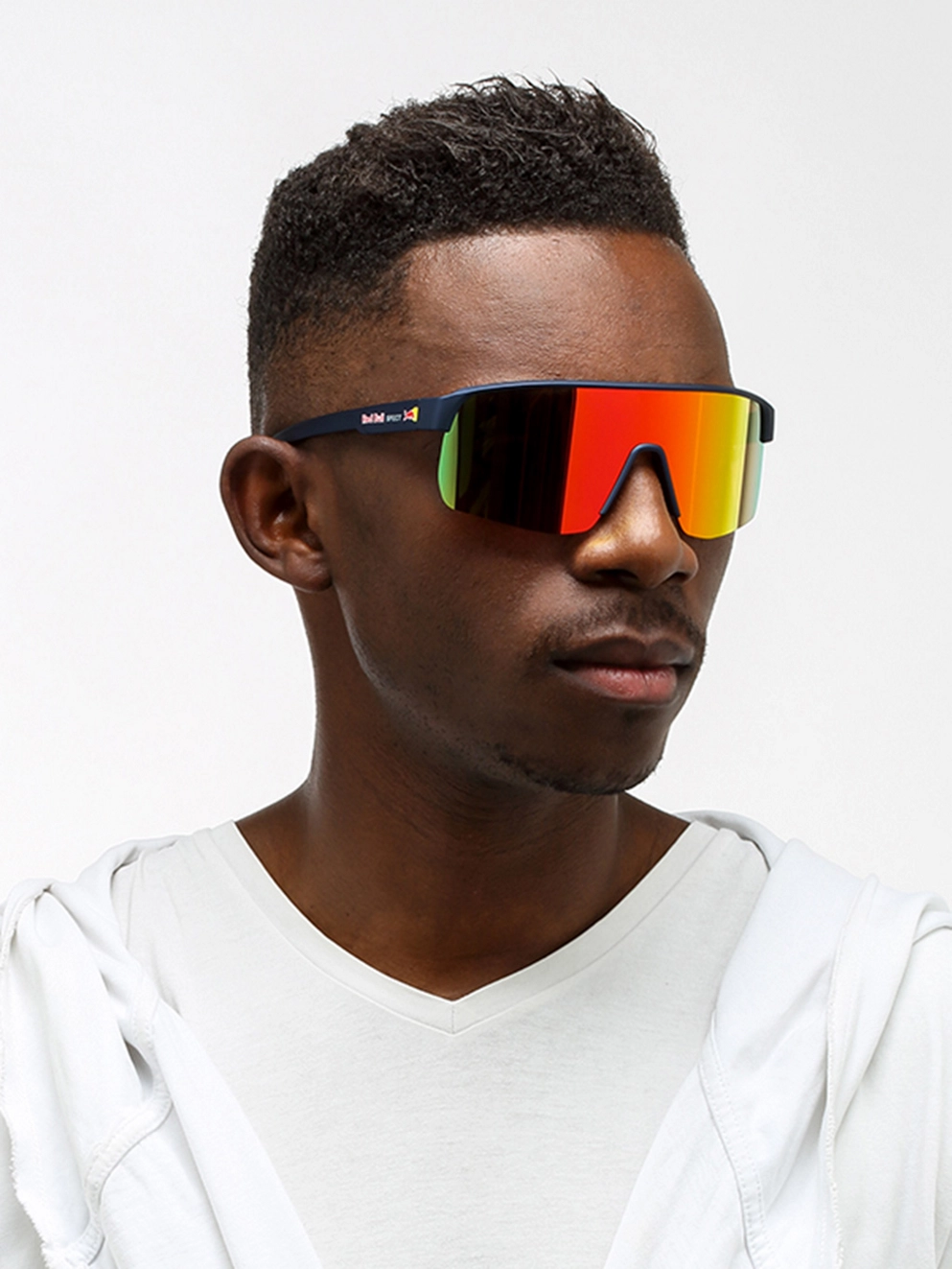 Red Bull SPECT Eyewear DAKOTA-004 Matt Metallic Blue Sunglasses brown with orange revo