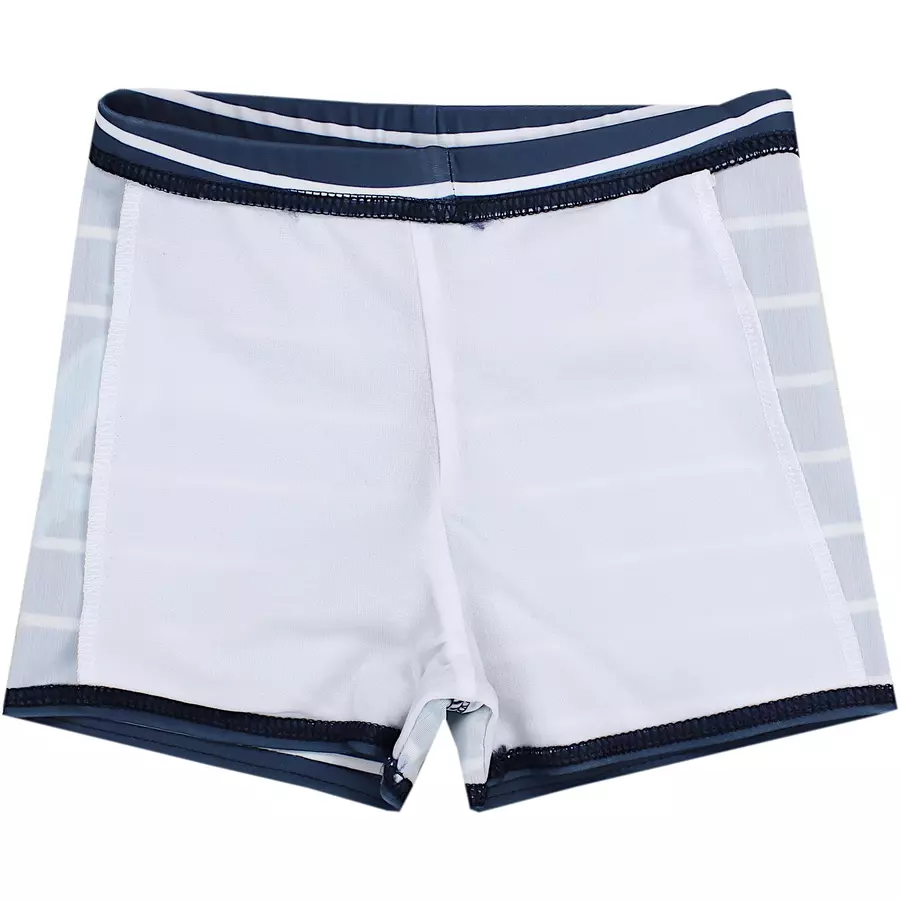Aquarti Jungen Badehose Gestreift mit Motiven blauweiß