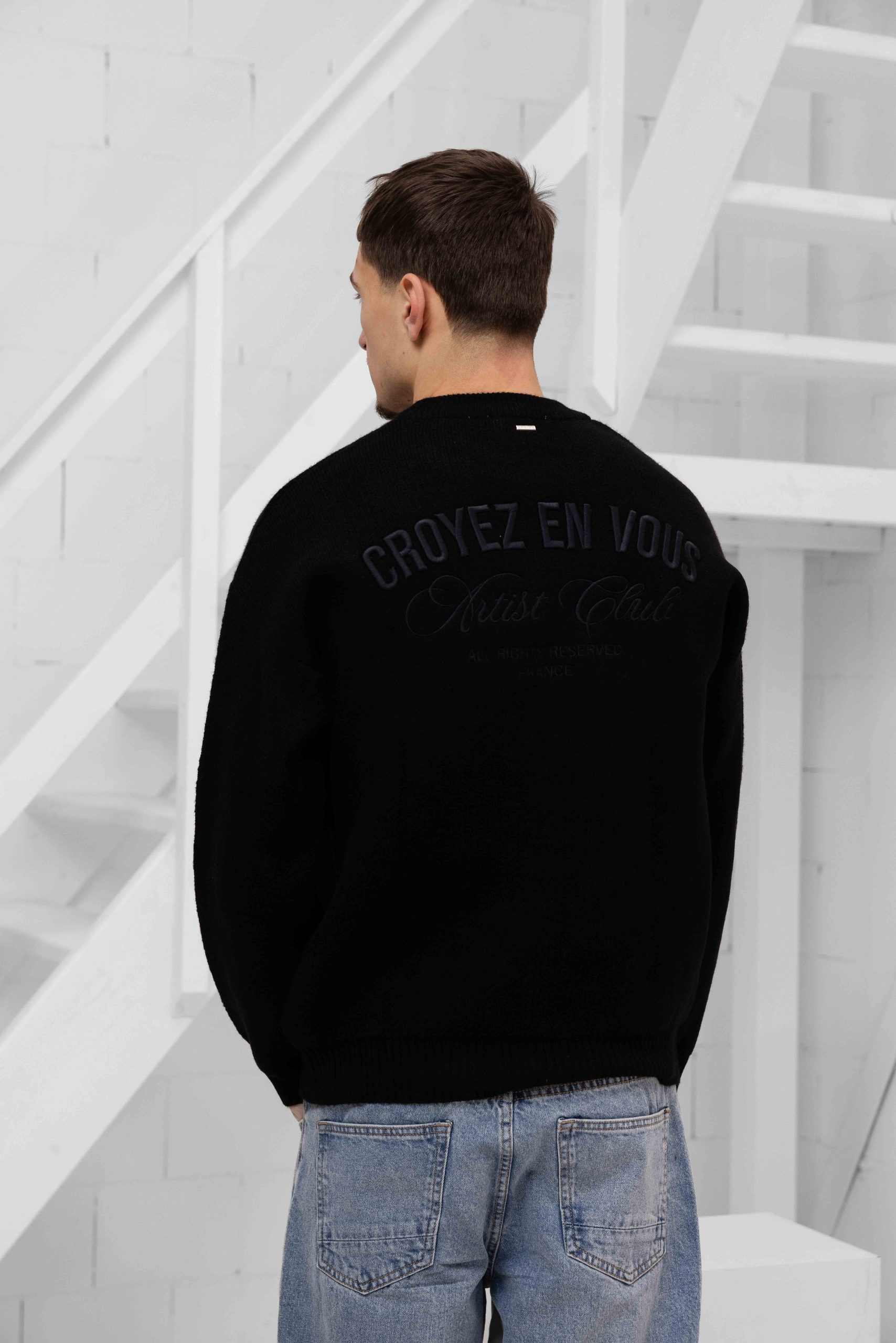 Croyez 'En Vous' Knit Sweater Heren Zwart