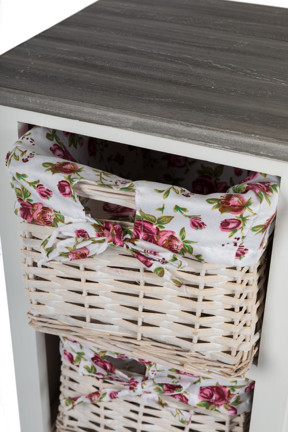 Kommode TOUJOURS - weiß-rosé - 4 Schubkörben