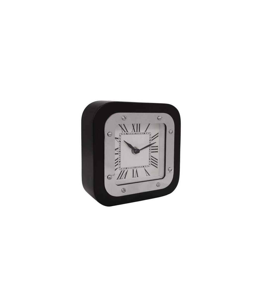 Paris Prix - Horloge à Poser vouman 17cm Argent & Noir