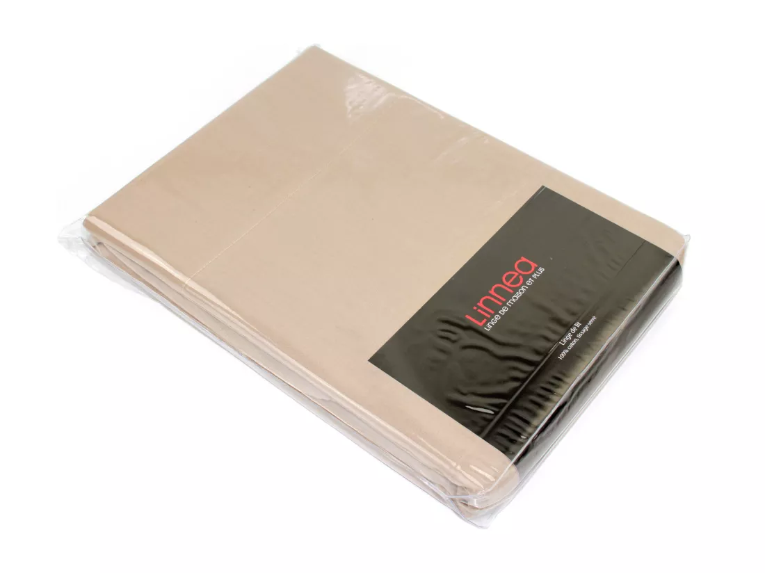 Drap plat 270x310 cm uni Satin de coton DAUPHINE Marron