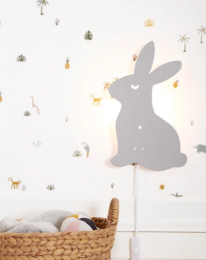 Wandleuchte HASE in hellgrau
