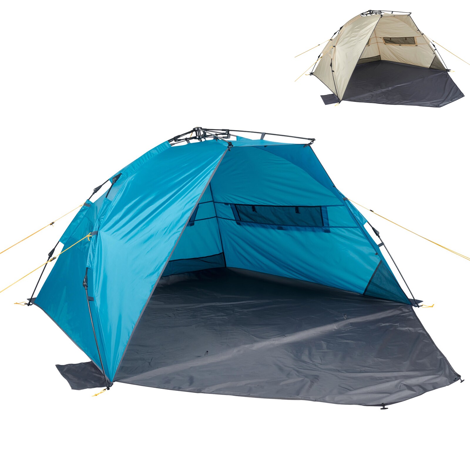 UQUIP Automatik Strandmuschel Speedy XL Strandzelt Reise Wind Sonnen Schutz UV50 Farbe: Petrol/grey