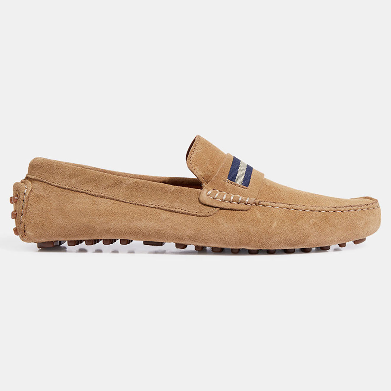 Comptoir GL Mocassins en Velours de Cuir Ferdie beiges