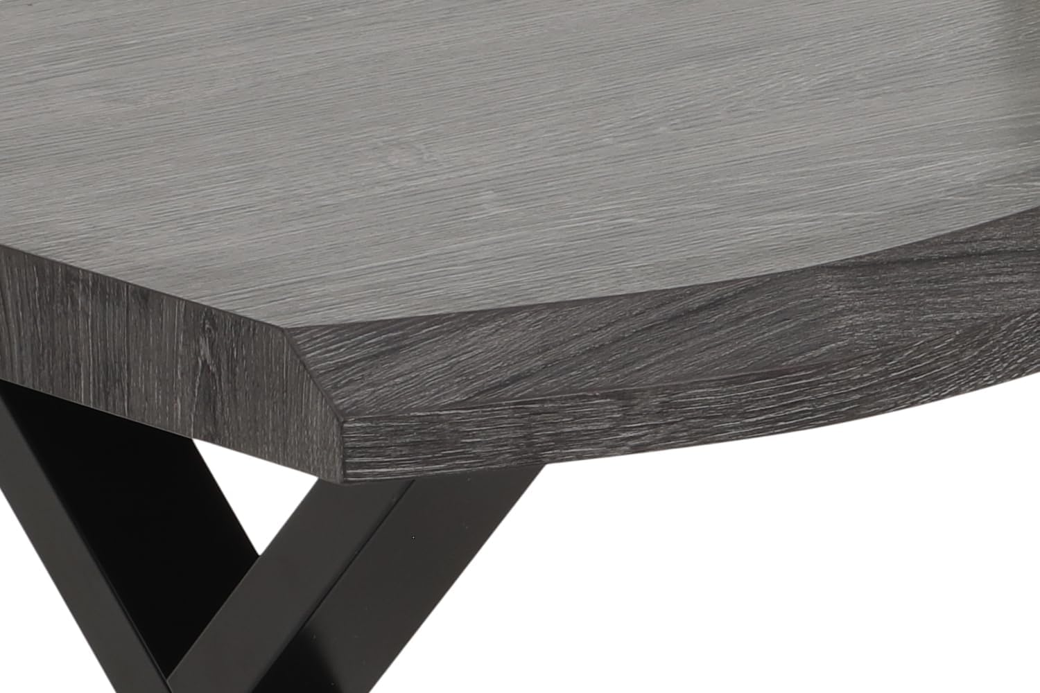 Hela Tische, Baumkantentisch, Couchtisch Gerd, X-Gestell Metall Schwarz, Wabenplatte melaminbeschichtet, Dekor Akazie Grau, 110x60cm
