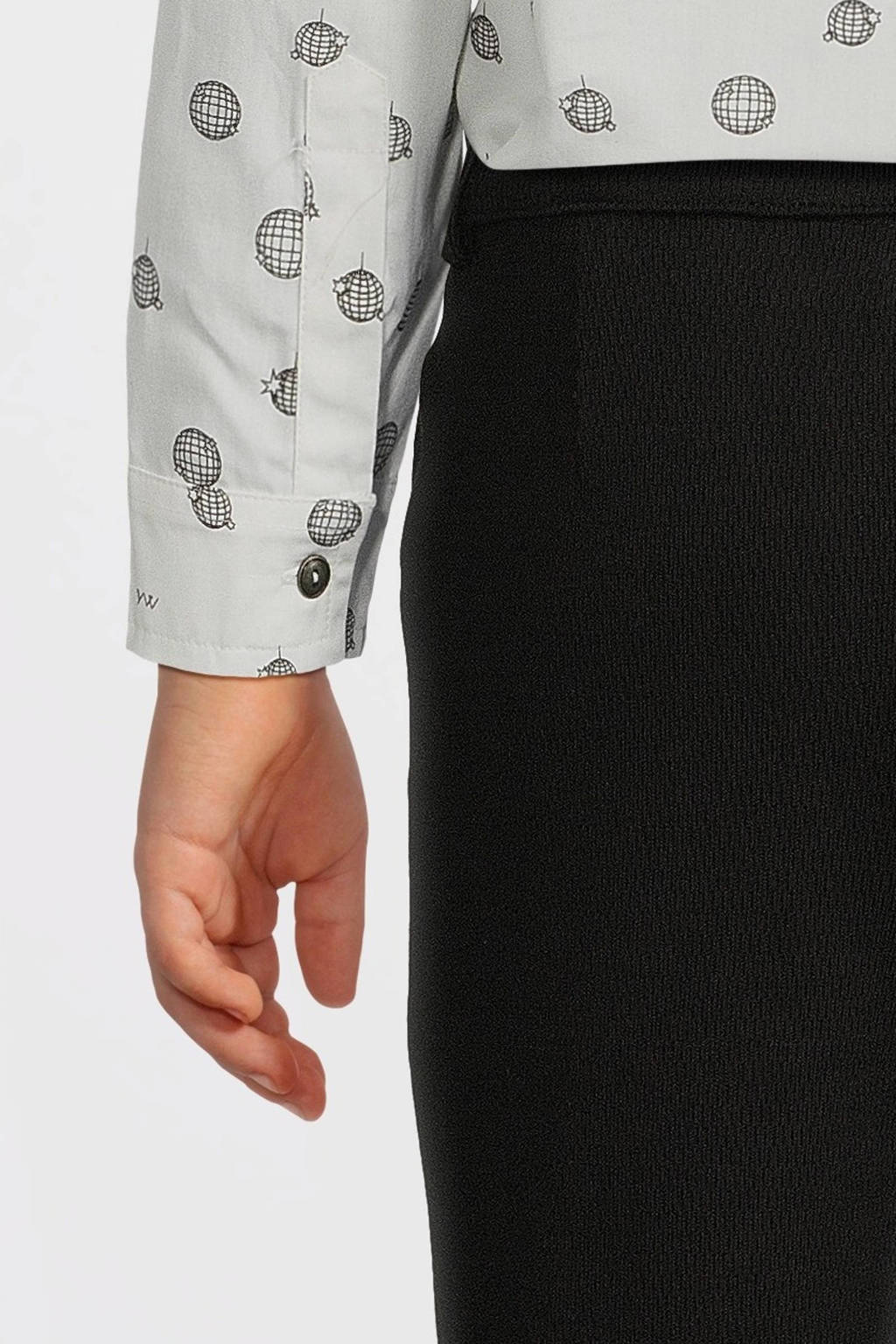 Your Wishes overhemd met all over print wit/zwart
