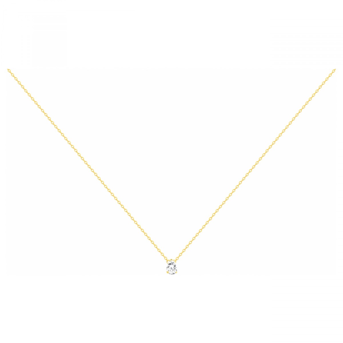 Collier en Plaqué Or avec oxyde de zirconium blanc