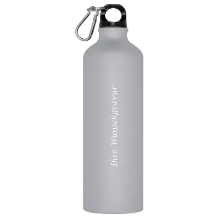 Macma Aluminium Trinkflasche mit Karabinerhaken, 800 ml, weiß